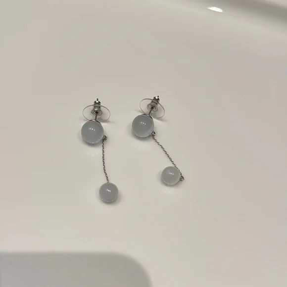 Dangle Drop Elegant Silver Drop Earrings - Picture 1 of 4